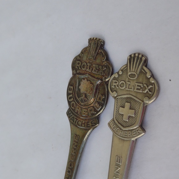 2 Mini Rolex Bucherer Lucerne Switzerland (cb) Stainless Steel Collectors Spoons - Picture 17 of 17